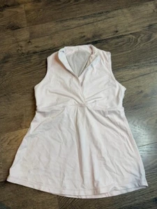 Womens Lululemon wrap mesh floral back v neck pink tank top size 4 - Picture 1 of 8