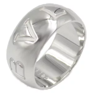 BVLGARI Mono logo Ring 18KWG White Gold Used Unisex US size 8.75 #59 - Picture 1 of 6