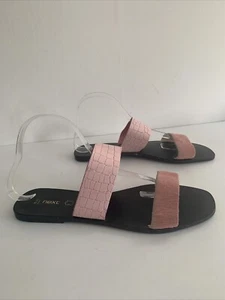 NEXT Leather Pink Slip-on flat Sandals. Size 8 - Picture 1 of 7