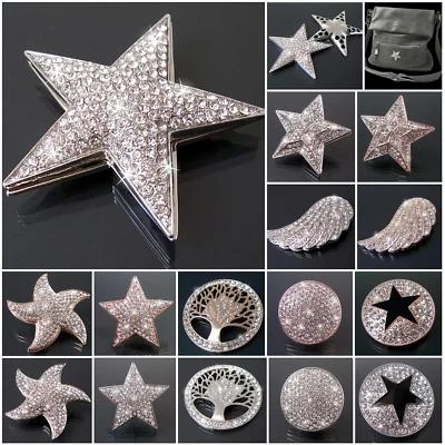 Brosche Magnet Magnetbrosche Strass Flügel Stern Lebensbaum Schal Tasche Pin VB2 - Bild 1 von 3