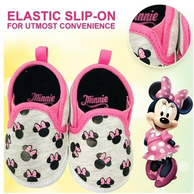 Disney Minnie Mouse Zapatilla Sin Cordones Estilo Bebé Botines Talla 6-9 Meses NUEVO SIN ETIQUETAS Foto 1 de 4