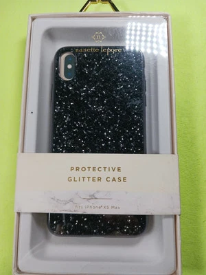 New Nanette Lepore Black Glitter Iphone XS Max Protective Phone Case - Image 1 of 2