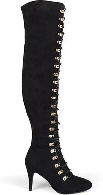 Botas de vestir con cordones de pantorrilla ancha trino negro para mujer Journee Collection zapato talla 7 Foto 1 de 4