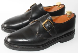 Mens Geox Collection by LOAKE England Black Leather Monkstrap Shoes UK 6.5 - Picture 1 of 8