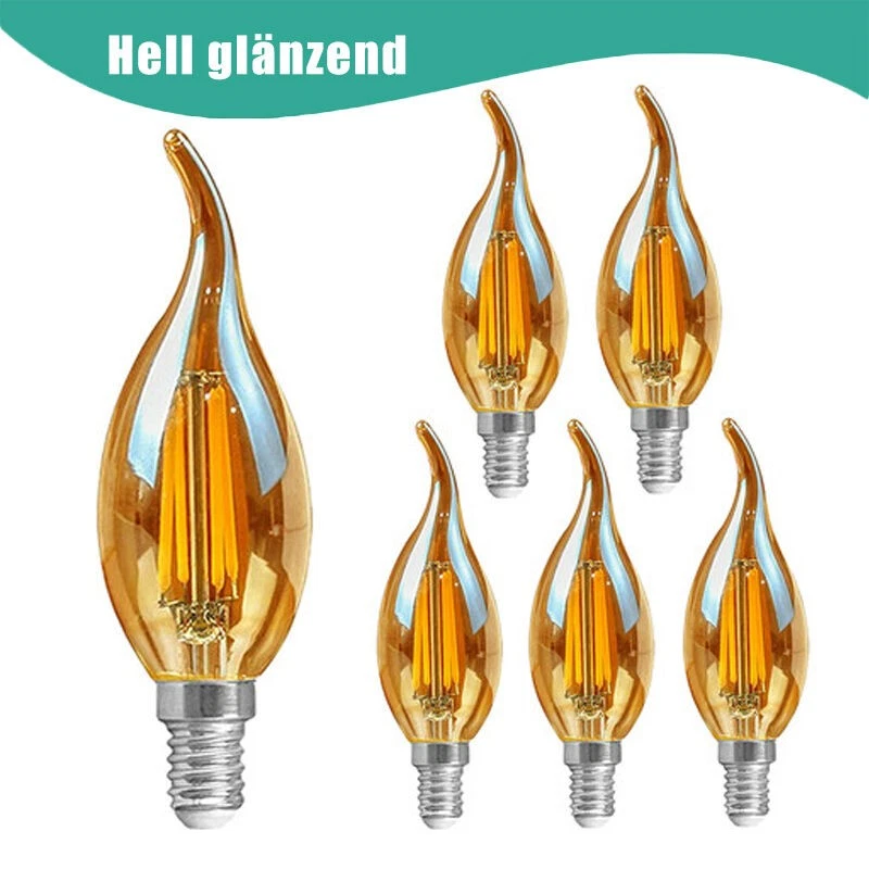 1-10X E14 LED Lampe 4W Filament  Kerze Vintage Birne Glühbirne Warmweiß 2700K - Bild 1 von 4