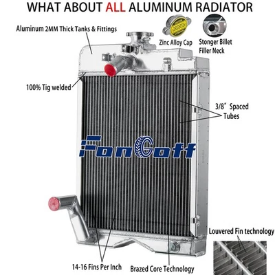 Radiador de trator compatível com Massey Ferguson 202 TO35 35 & TURF 35 UTILITÁRIO 186830M91 - Imagem 1 de 4