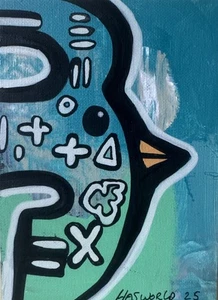 HASWORLD ORIGINAL BIRD POP ART ABSTRACT EXPRESSIONISM STREET CONTEMPORARY - Picture 1 of 7
