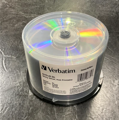 DVD+R DL 8.5GB 2.4X DATALIFEPLUS SHINY SILVER 50PK SPINDLE 96732 🇺🇸✨🇺🇸✨ NEW! - Image 1 of 2