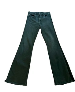 7 For All Mankind Lisha Slim Illusion Fade To Black Jeans Flare W29 L30 12 Long - Picture 1 of 23