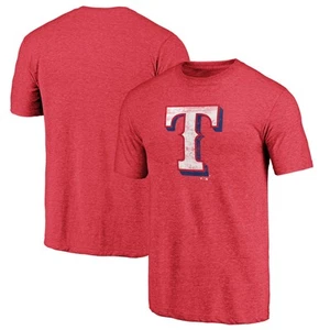 Men's Heather Red Texas Rangers Official Logo Tri-Blend T-Shirt - Picture 1 of 3