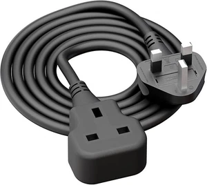 LIPWEL 1,8M kurzes Verlängerungskabel Einzelstecker Buchse Stromkabel 13 Amp Verlängerung - Bild 1 von 3