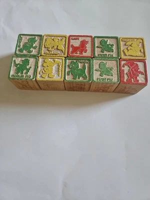 BLOQUES DE MADERA DISNEY VINTAGE DE LA ERA 1940 Foto 1 de 2