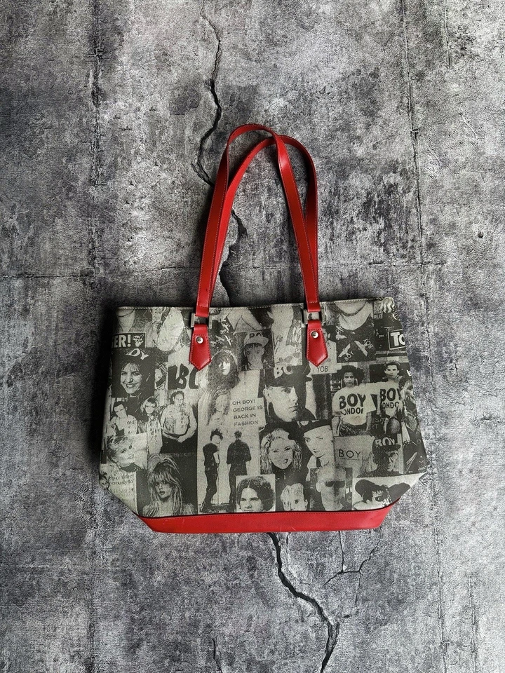 Vintage Sidney Love “Boy George” AOP Tote Bag Early 90s Rare Piece - Image 1 of 4
