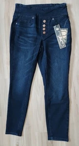 New DG2 Diane Gilman Denim Stretch Jeans Jeggings Petite Small Skinny Dark Wash - Picture 1 of 9