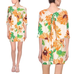 STELLA MCCARTNEY DRESS CREPE FLORAL HIBISCUS PRINT MINI sz IT 44 US 8 - Picture 1 of 15