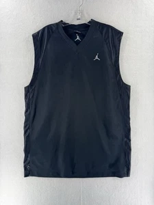 Camiseta Top Air Jordan Para Hombres L De Colección Sin Mangas Negra Brillante Deslumbrante Rara - Imagen 1 de 9