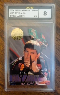 1996 Press Pass Premium Holofoil Bobby Labonte #10 Autograph - UCG Grade 8 - Image 1 of 4