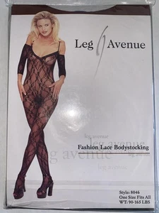 Leg Avenue Fashion Lace Bodystocking 90-165 lbs 8046 (Purple Color) - Picture 1 of 2