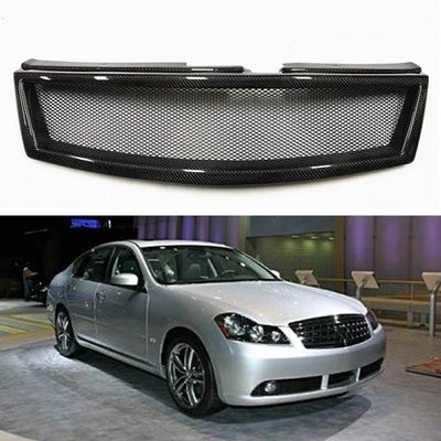 For Infiniti M35 M45 2006-2007  Front Bumper Grille Carbon Fiber Body Kit 1PC - Imagem 1 de 4