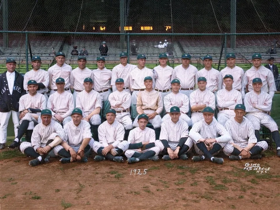 1925 New York Yankees Team-cor 8x10 impressão colorida-FRETE GRÁTIS - Imagem 1 de 1