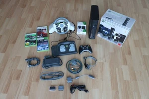 Microsoft Xbox 360 Elite mit Controller, Adapter, Lenkrad und Spielen - Bild 1 von 15