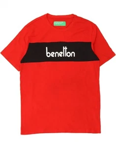 BENETTON Mens Graphic T-Shirt Top XL Red Cotton DL66 - Picture 1 of 4