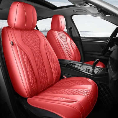 Leather Car Seat Covers - Breathable Faux Leather Seat Covers Full Set for Ca... - Image 1 of 4