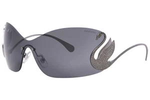 Swarovski SK7020 400987 Sunglasses Women's Gunmetal/Dark Grey Shield Style  34mm - Picture 1 of 7