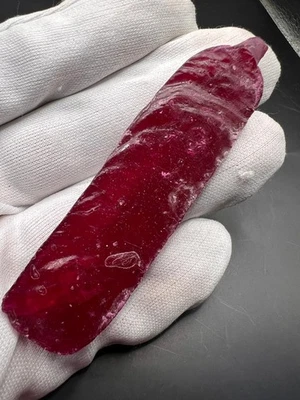 Lab Grown Red Chatham Corundum Half Boul Rough 43 grams - Image 1 of 4
