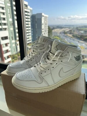 Nike Air Jordan 1 Retro Mid Triple Blanco 554724-100 Hombres Zapatos Talla 10 Foto 1 de 4