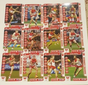 TeamCoach Sydney Swans 2018 lote de equipo de 12 cartas - Heeney, Kennedy - Imagen 1 de 1