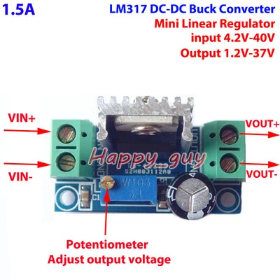 LM317 DC-DC Buck Step Down Converter 5V-40V a 1.2V-37V Regulador de Voltaje Lineal Foto 1 de 4
