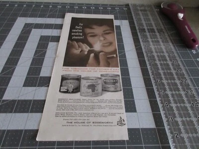 1959 Dad's carefree smoking pleasure ! , Edgeworth Tobacco Print Ad Foto 1 de 3