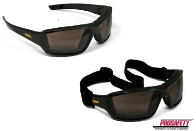 DeWalt GRAY ANTI FOG Padded Safety Glasses UV Sunglasses ANSI Z87+ Work Eyewear - Image 1 of 4
