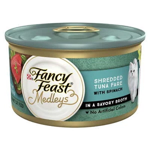 Fancy Feast Medleys Wet Cat Food Tuna Spinach, 3 oz Cans (24 Pack) Authentic - Picture 1 of 7