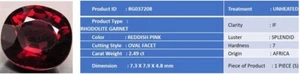 RHODOLITE GARNET OVAL CT.2.49 IF - Foto 1 di 7