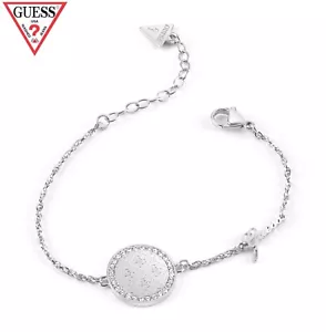 GUESS 4G COIN & CRYSTALS FRAME Damen Armband Rhodium, Women Bracelet - Bild 1 von 6