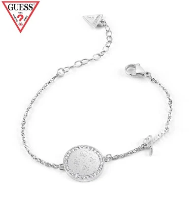 GUESS 4G COIN & CRYSTALS FRAME Damen Armband Rhodium, Women Bracelet - Bild 1 von 4