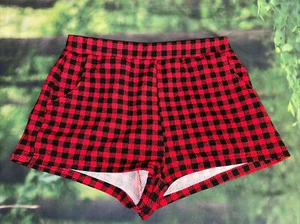 Shein Women’s Red & Black Plaid Shorts Size Small - Picture 1 of 3