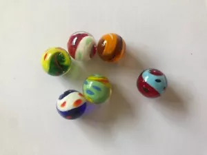 2 x YING/YANG Handmade marbles 16mm Traditional Children's game/ Collectable