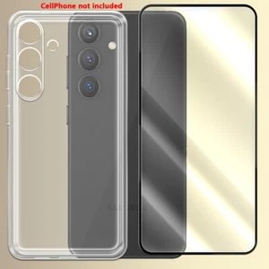 Heavy-Duty Black Screen Protector Film Case f Samsung Galaxy S24+ SM-S926U Phone - Picture 1 of 5