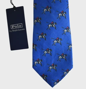 NUEVO POLO RALPH LAUREN CONVO Estampado POLO 100% LINO HECHO A MANO Corbata para el Cuello ITALIA - Imagen 1 de 11