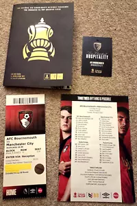 Bournemouth v Manchester City 2025 Programme, A5 Teamsheet + tickets FA Cup - Picture 1 of 1