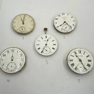 LOT OF 5 SILVANA PARIS ELECTION CONDOR OTHER POCKET WATCH MOVEMENTS REPAIR PARTS - Picture 1 of 11