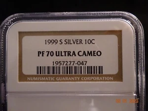1999-S Silver Roosevelt Dime, NGC PF70 Ultra Cameo - Brown Label - Picture 1 of 9