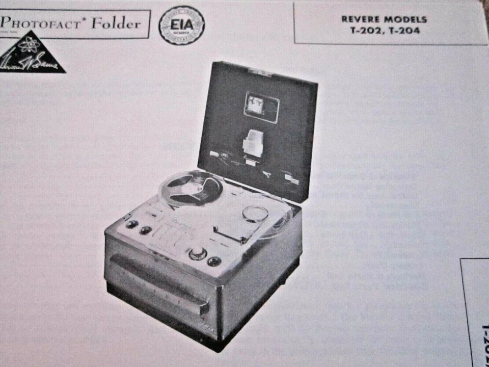 REVERE T-202 Y T-204 GRABADORA FOTOFACTO Foto 1 de 1