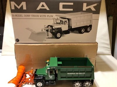 MOOSEHEART IL. CHILD CITY MOOSE  MACK R DUMP TRUCK + SNOW PLOW 1/34  FIRST GEAR - Image 1 of 4