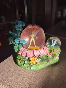 Disney Peter Pan's TINKERBELL Musical Batt Glitter Flow Snow Double Globe - Picture 1 of 9
