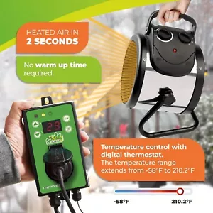 Bio Green PAL 2.0/USDT Palma Greenhouse In/Outdoor Portable Heater w Thermostat - Picture 1 of 17