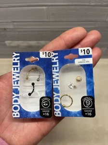 Body Jewelry 16g Stainless Steel Assorted Eyebrow and cartilage - Picture 1 of 7